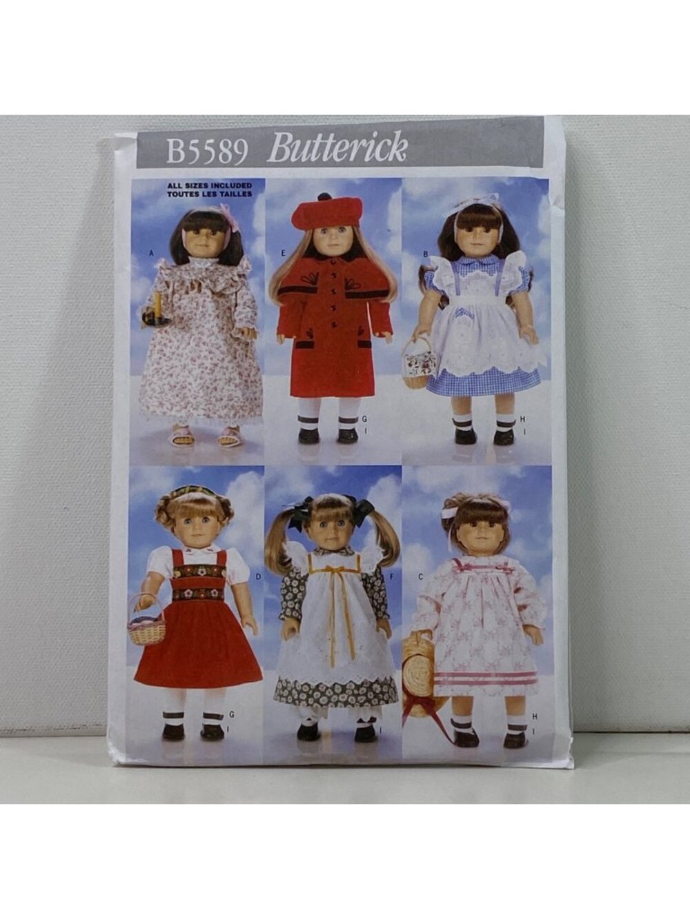 Butterick B5589 18 Inch Doll Sewing Pattern American Girl Dresses Aprons Uncut